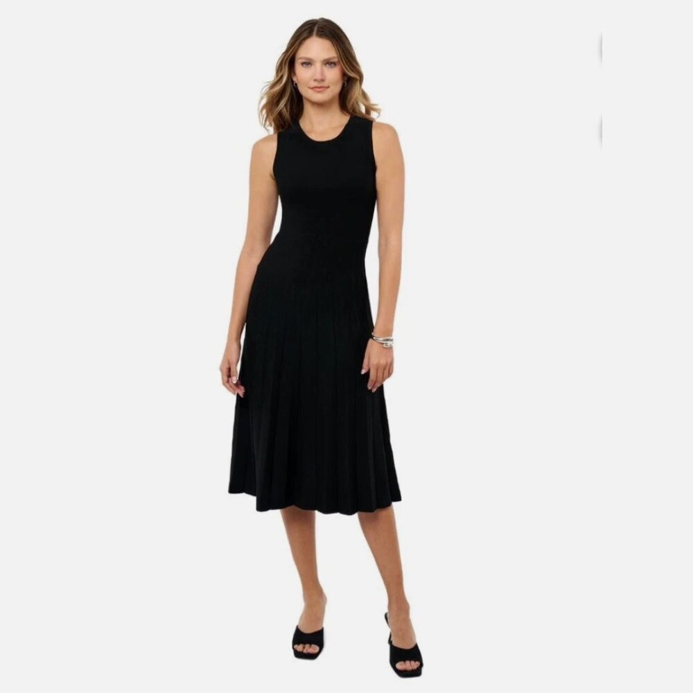 NWT! Edited by Remi Bader Women's Pleated Stretch Dress Black